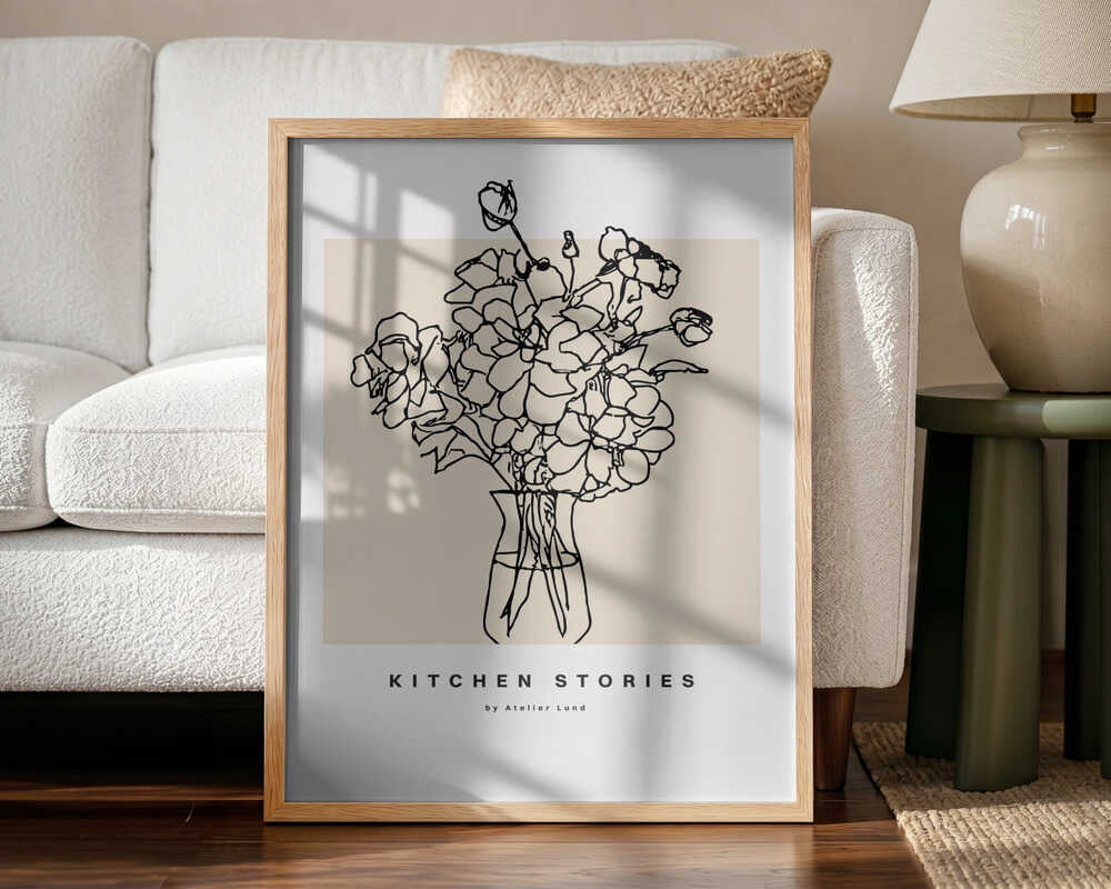 Vase of Whimsy Art Print UK — Botanical Dark Wall Art — Kitchen — Wall It All Prints