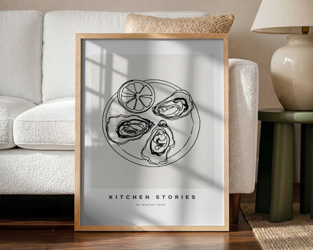Shellfish Delight Art Print UK — Abstract Dark Wall Art — Kitchen — Wall It All Prints