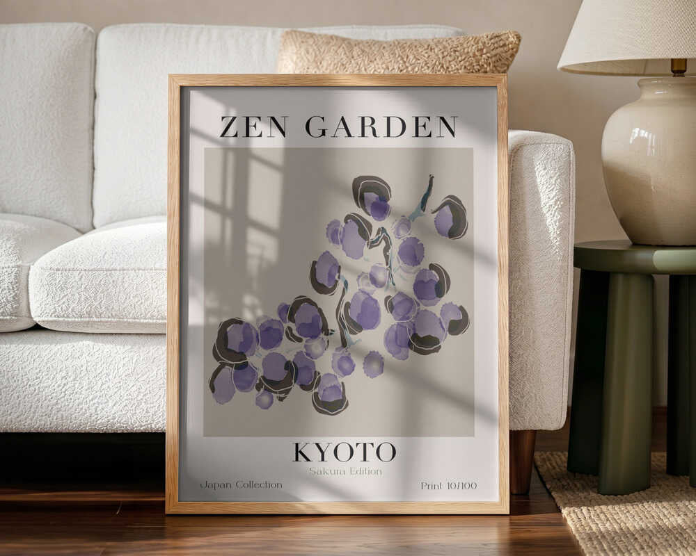 Serene Bloomscape Art Print UK — Japanese Calm Wall Art — Kitchen — Wall It All Prints
