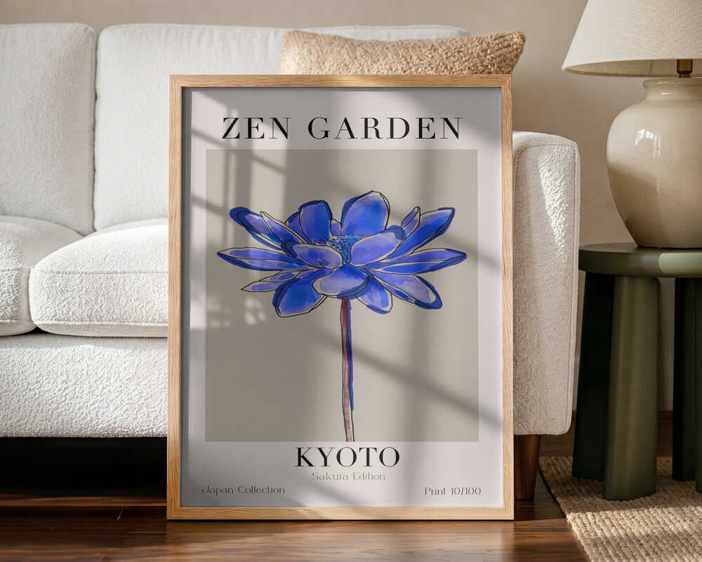Tranquil Bloom Art Print UK — Japanese Calm Wall Art — Bedroom — Wall It All Prints