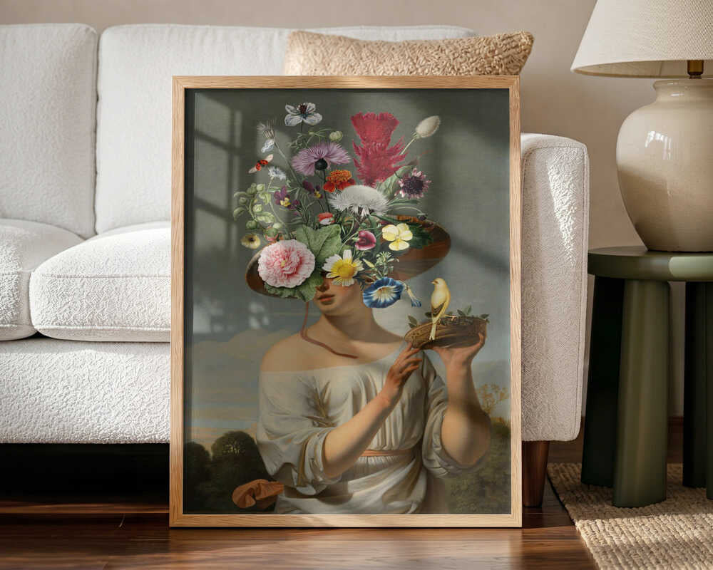Floral Fantasy Portrait Art Print UK — Botanical Vibrant Wall Art — Living Room — Wall It All Prints