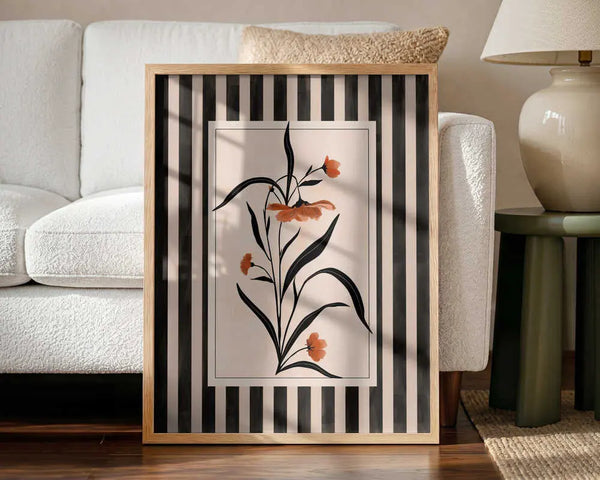 Terracotta Floral Stripes Elena Ristova