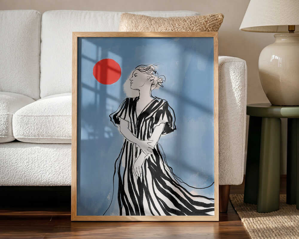 Elegant Woman Red Sun