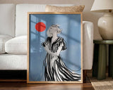 Elegant Woman Red Sun