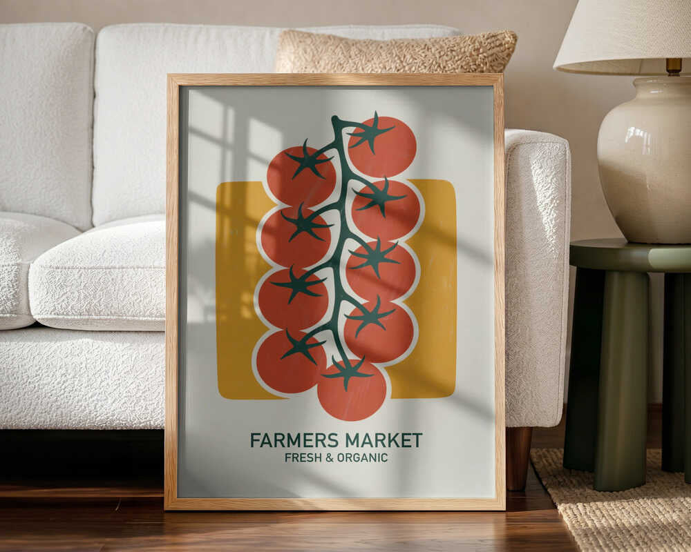 Fresh Farmers Market Tomatoes Art Print UK — Botanical Fresh Wall Art — Kitchen — Wall It All Prints