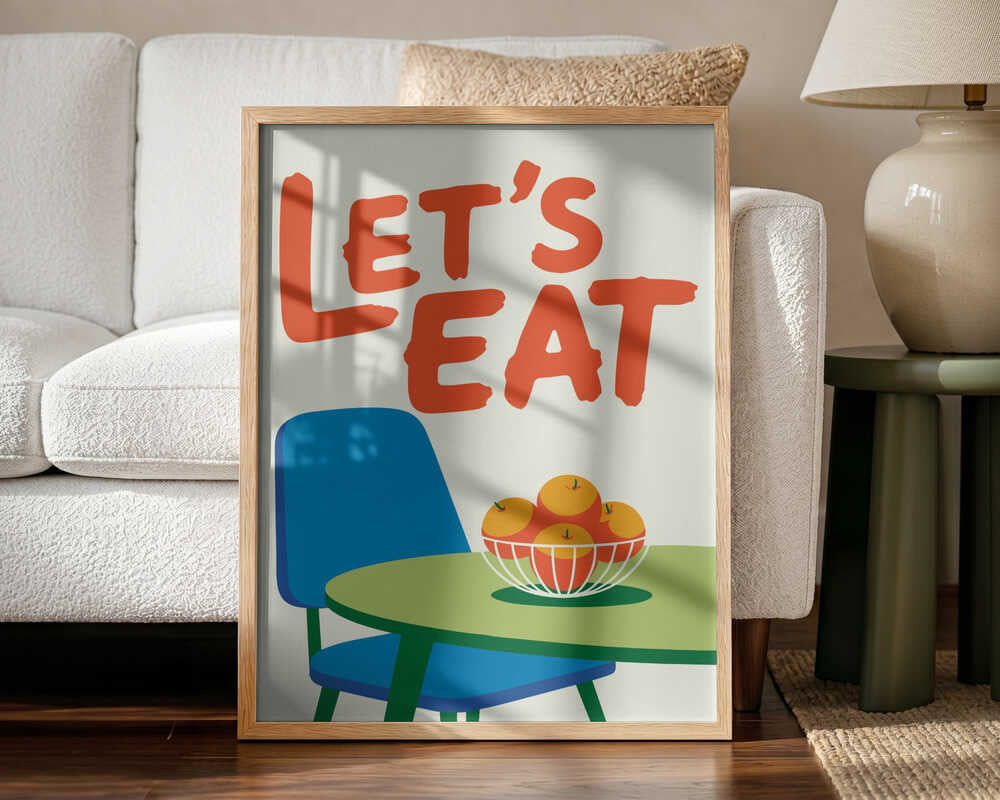 Let's Eat Table Art Print UK — Abstract Vibrant Wall Art — Kitchen — Wall It All Prints