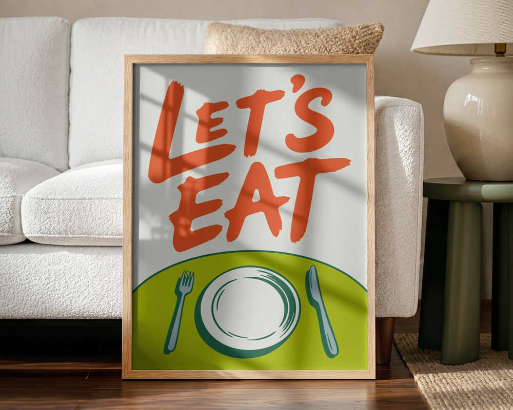 Let's Eat Dining Table Art Print UK — Abstract Vibrant Wall Art — Kitchen — Wall It All Prints