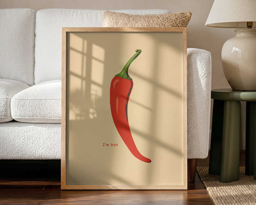Hot Red Chili Art Print UK — Abstract Vibrant Wall Art — Kitchen — Wall It All Prints