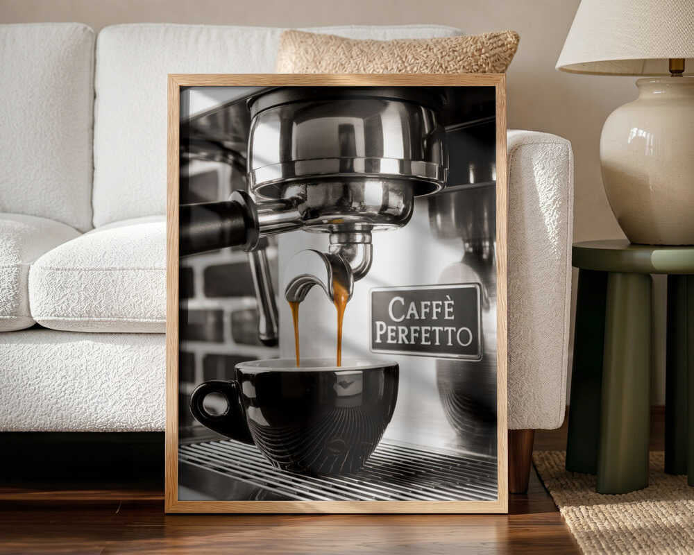 Perfect Espresso Moment Art Print UK — Dark Moody Dark Wall Art — Kitchen — Wall It All Prints