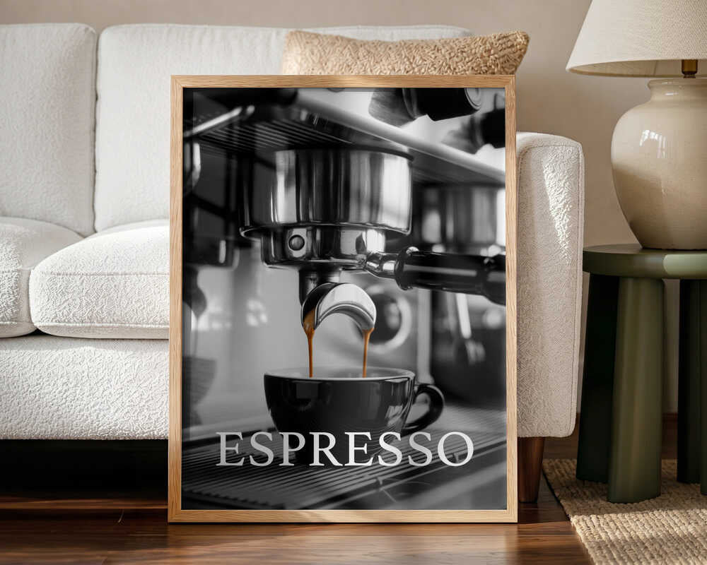 Fresh Espresso Coffee Art Print UK — Dark Moody Dark Wall Art — Kitchen — Wall It All Prints