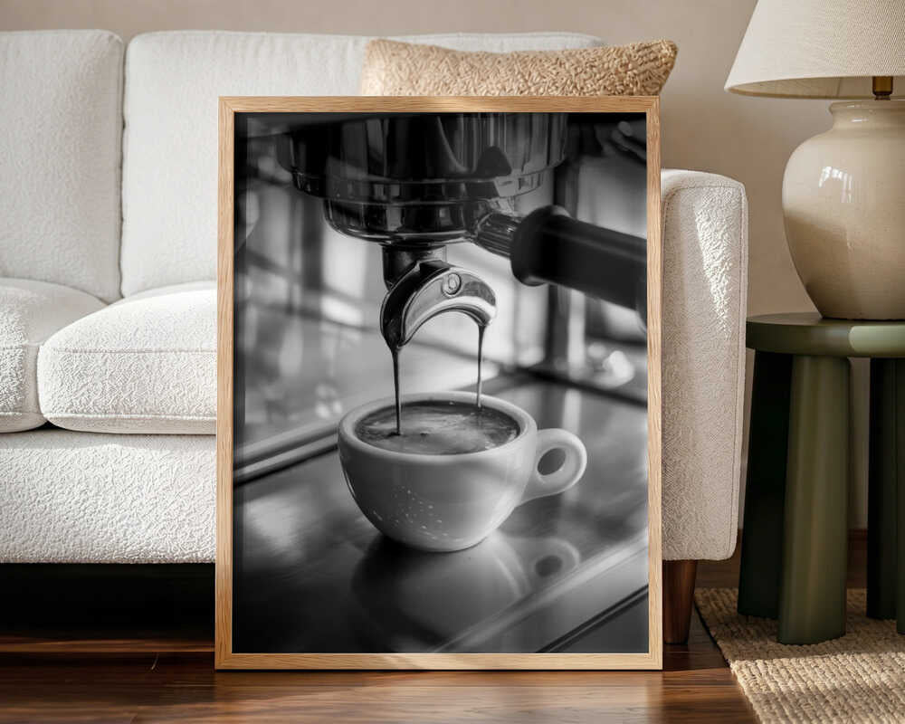 Perfect Espresso Shot Art Print UK — Dark Moody Dark Wall Art — Kitchen — Wall It All Prints