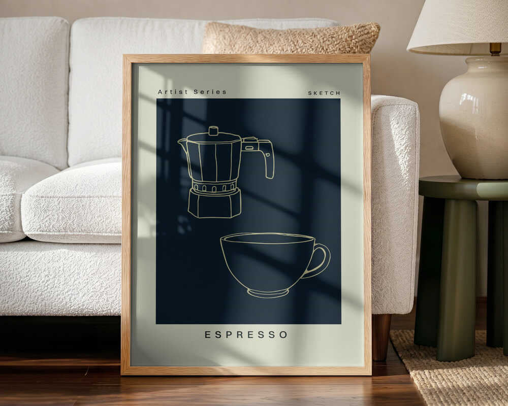 Espressono04 Art Print UK — Abstract Dark Wall Art — Kitchen — Wall It All Prints