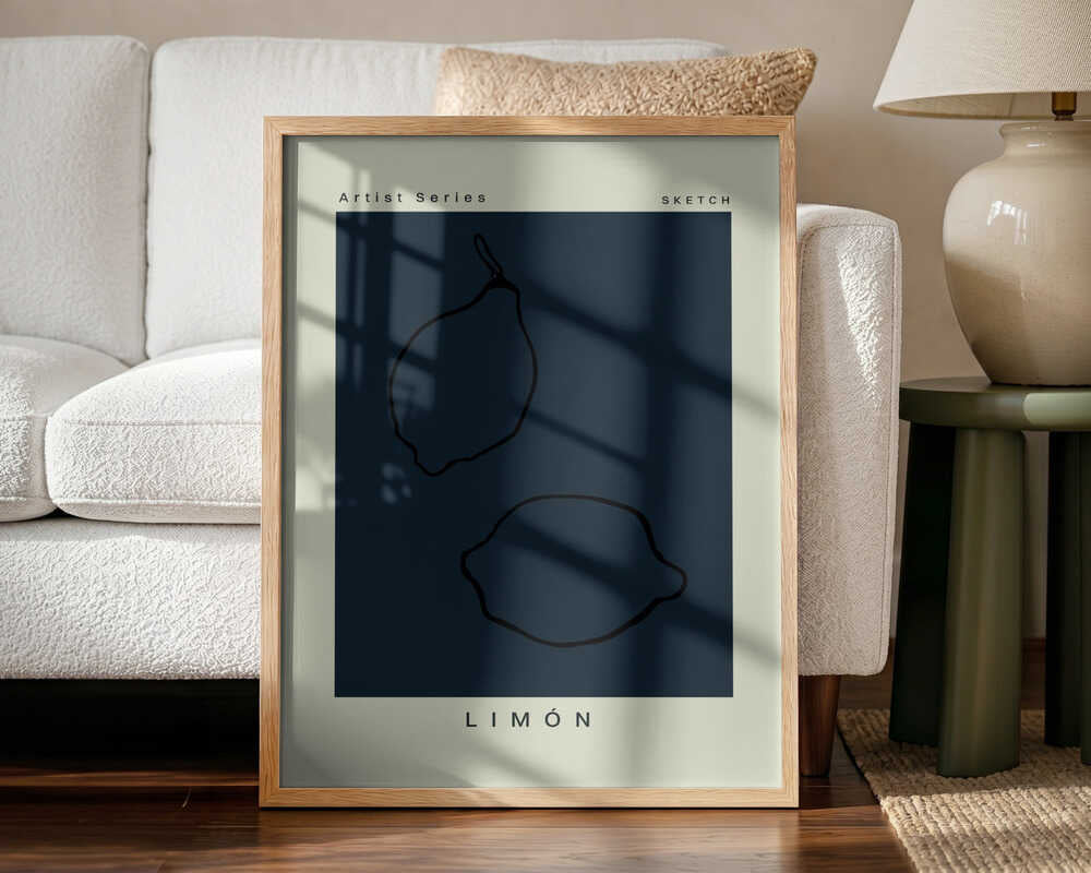 Limonno01 Art Print UK — Botanical Dark Wall Art — Kitchen — Wall It All Prints