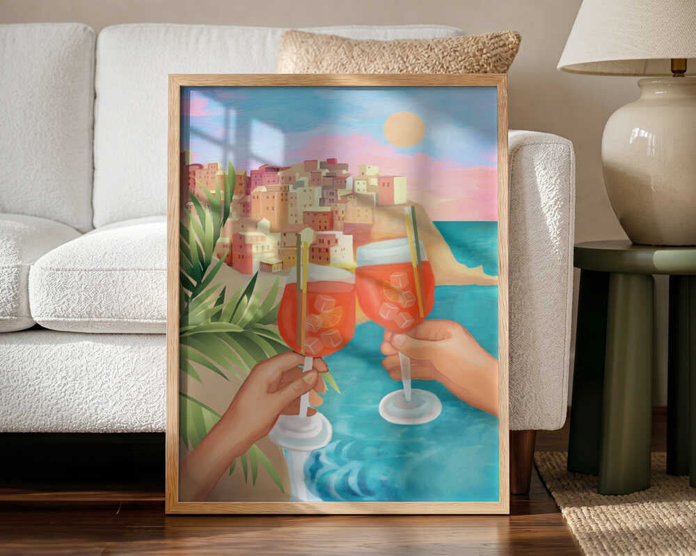 Cheers Coastal Sunset City Art