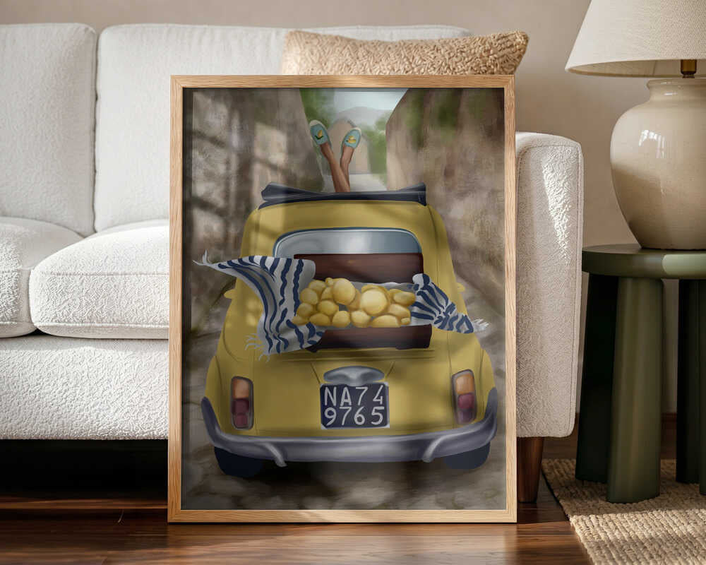 Vintage Fiat Lemon Drive City Art