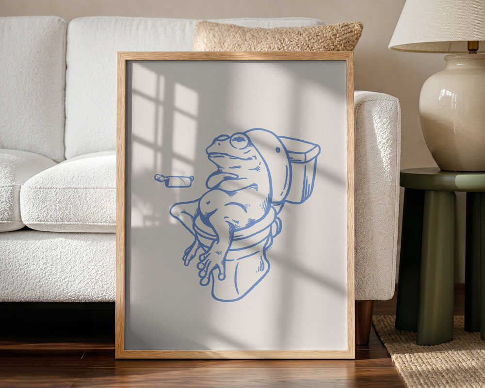 Funny Frog On Toilet