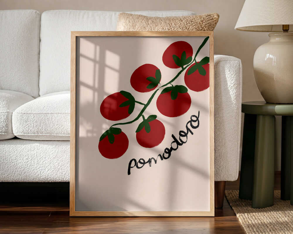 Italian Pomodoro Tomatoes Art Print UK — Botanical Minimal Wall Art — Kitchen — Wall It All Prints