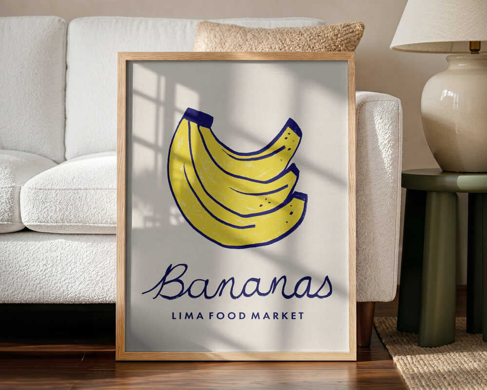 Bananas Lima Market Art Print UK — Food Vibrant Wall Art — Kitchen — Wall It All Prints
