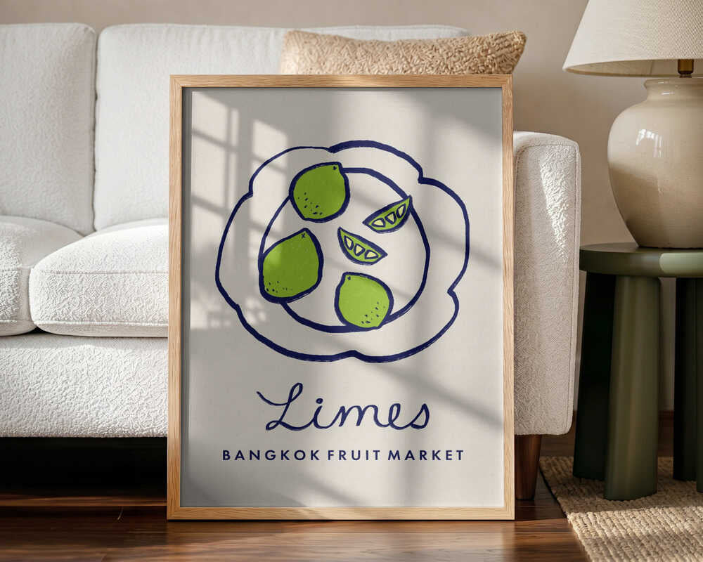 Bangkok Limes Art Print UK — Food Fresh Wall Art — Kitchen — Wall It All Prints