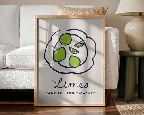 Bangkok Limes Art Print UK — Food Vibrant Wall Art — Kitchen — Wall It All Prints