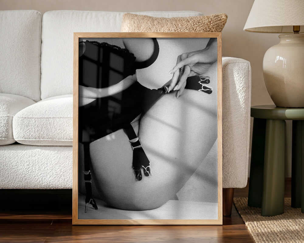 Classic Black Lingerie Art Print UK — Portrait Dark Wall Art — Living Room — Wall It All Prints