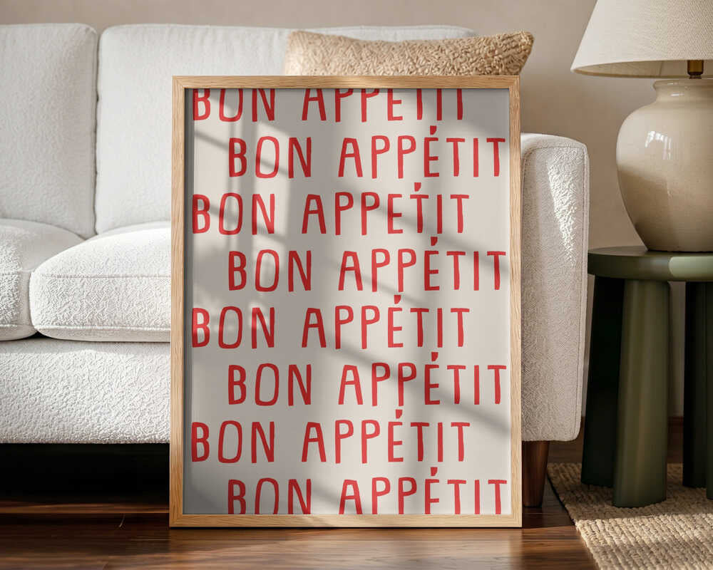 Bon Appetit Kitchen Charm Art Print UK — Abstract Minimal Wall Art — Kitchen — Wall It All Prints