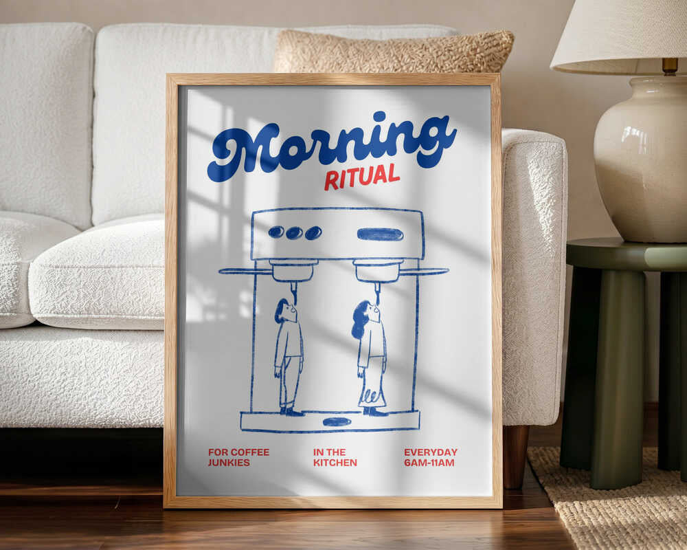 Morning Coffee Ritual Art Print UK — Abstract Minimal Wall Art — Kitchen — Wall It All Prints