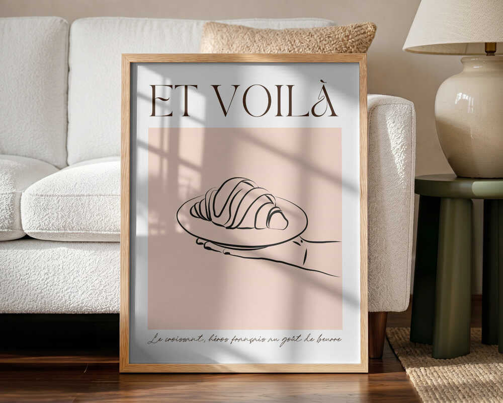 Et Voilà Croissant Art Print UK — Abstract Minimal Wall Art — Kitchen — Wall It All Prints
