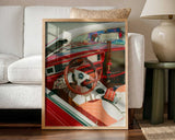 Custom Lowrider Interior Art Print UK — Portrait Elegant Wall Art — Living Room — Wall It All Prints