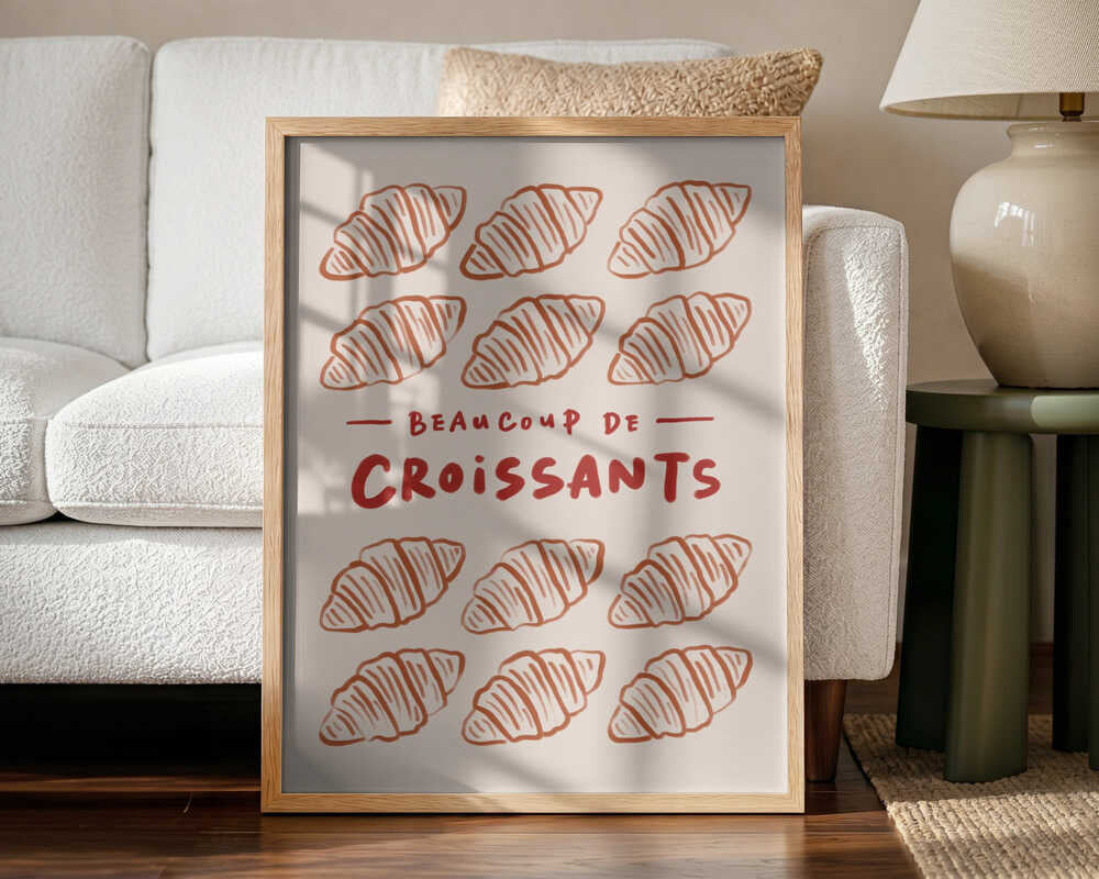 Beaucoup De Croissants Art Print UK — Abstract Minimal Wall Art — Kitchen — Wall It All Prints