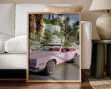 Iconic Pink Convertible Art Print UK — Botanical Vibrant Wall Art — Living Room — Wall It All Prints