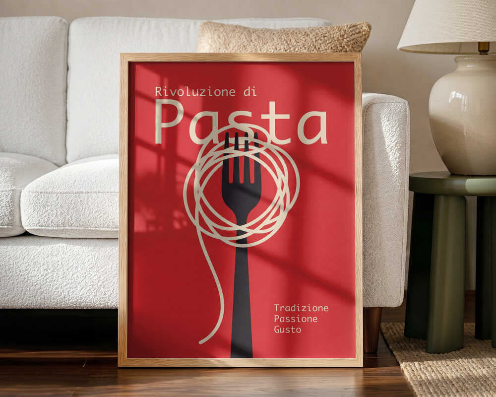 Italian Pasta Revolution Art Print UK — Abstract Vibrant Wall Art — Kitchen — Wall It All Prints