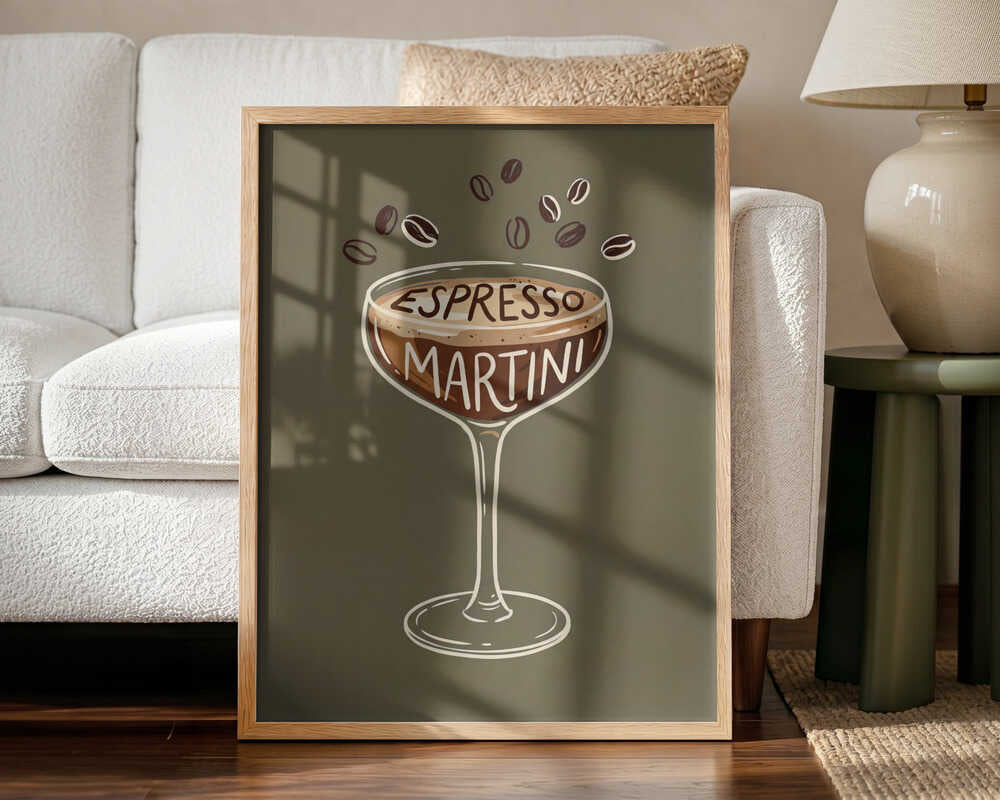 Espresso Martini Delight Art Print UK — Abstract Minimal Wall Art — Kitchen — Wall It All Prints