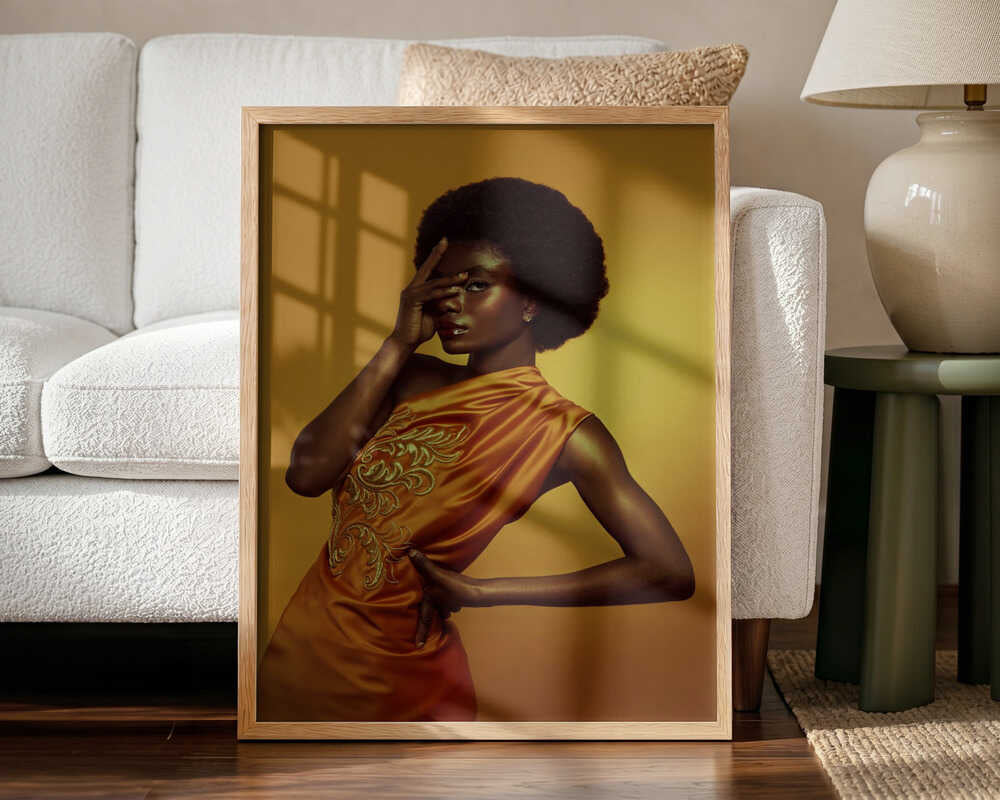 Mysterious Golden Fashion Art Print UK — Dark Moody Vibrant Wall Art — Living Room — Wall It All Prints