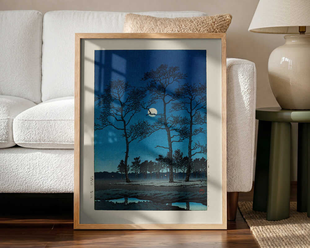 Winter Moon At Toyamagahara (1931) Art Print UK — Japanese Vibrant Wall Art — Living Room — Wall It All Prints