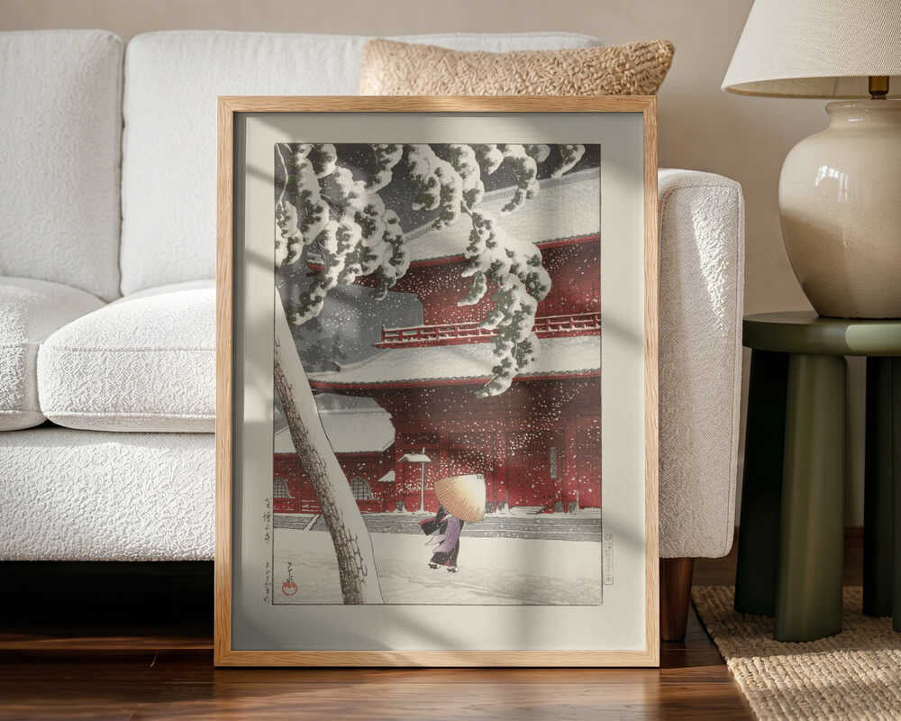Het Zojo Heiligdom In Shiba (1925) By Kawase Hasui and Watanabe Shōzaburō Art Print UK — Japanese Vibrant Wall Art —...
