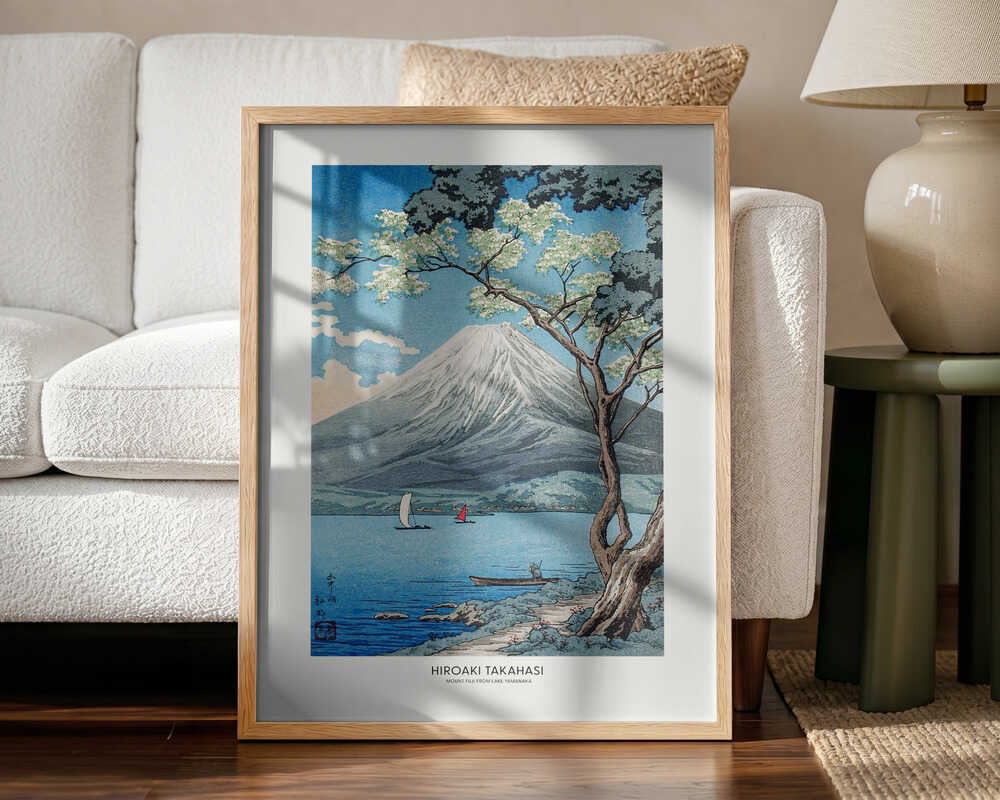 Mount Fuji From Lake Yamanaka Art Print UK — Japanese Vibrant Wall Art — Living Room — Wall It All Prints