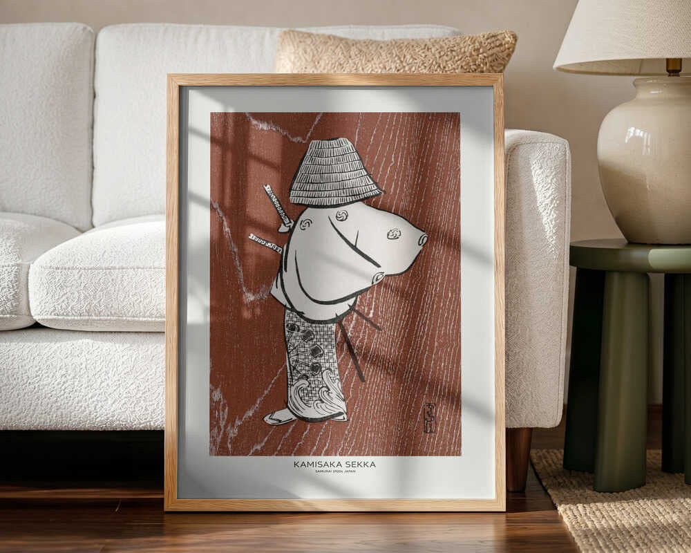 Samurai, One of Four (1920s) By Kamisaka Sekka Art Print UK — Portrait Vibrant Wall Art — Living Room — Wall It All Prints