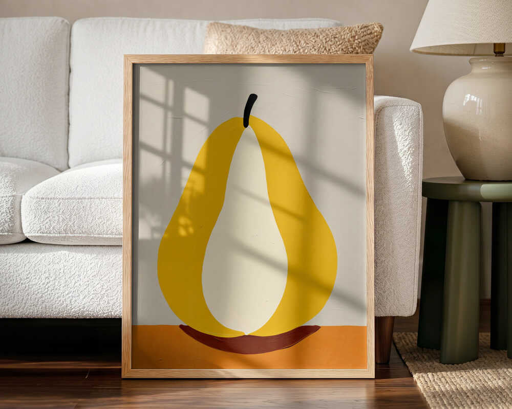 Pear Art Print UK — Botanical Vibrant Wall Art — Kitchen — Wall It All Prints