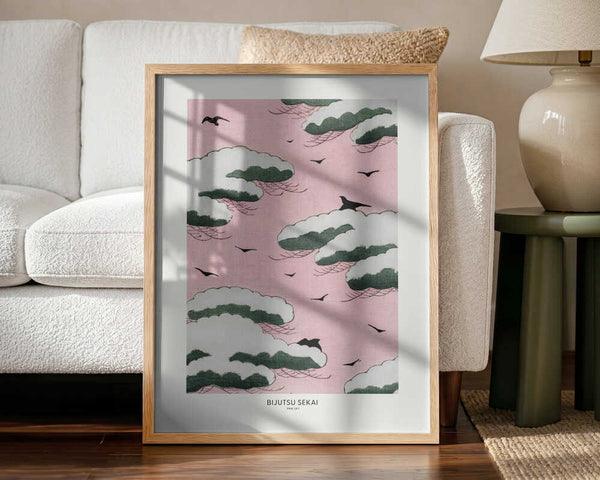 Pink Sky Art Print UK — Japanese Vibrant Wall Art — Living Room — Wall It All Prints