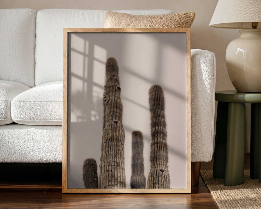 Tall Saguaro Cacti Art Print UK — Botanical Calm Wall Art — Bedroom — Wall It All Prints