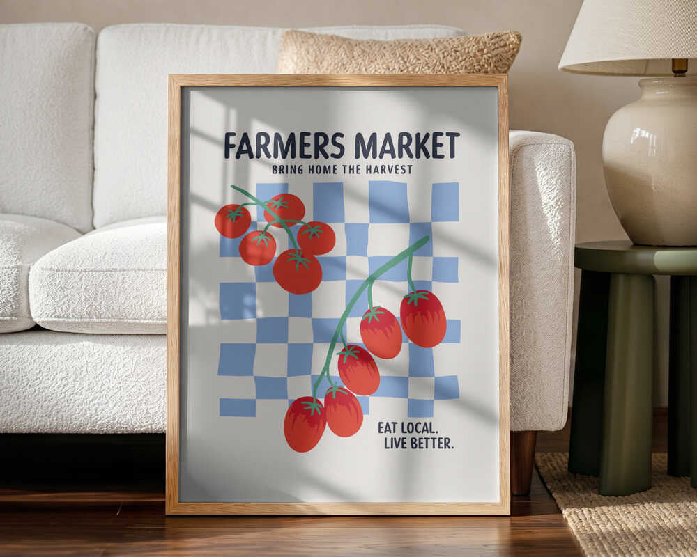 Farmers Market Tomatoes Art Print UK — Botanical Fresh Wall Art — Kitchen — Wall It All Prints