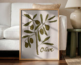 Olive Branch Minimalist Painting