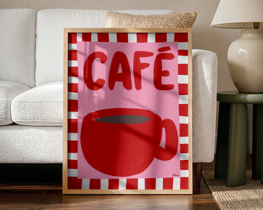 Café Art Print UK — Abstract Vibrant Wall Art — Kitchen — Wall It All Prints
