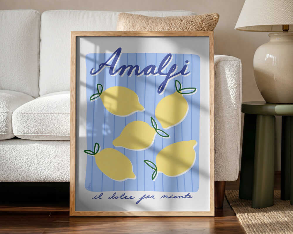 Amalfi Lemons Art Print UK — Abstract Vibrant Wall Art — Kitchen — Wall It All Prints