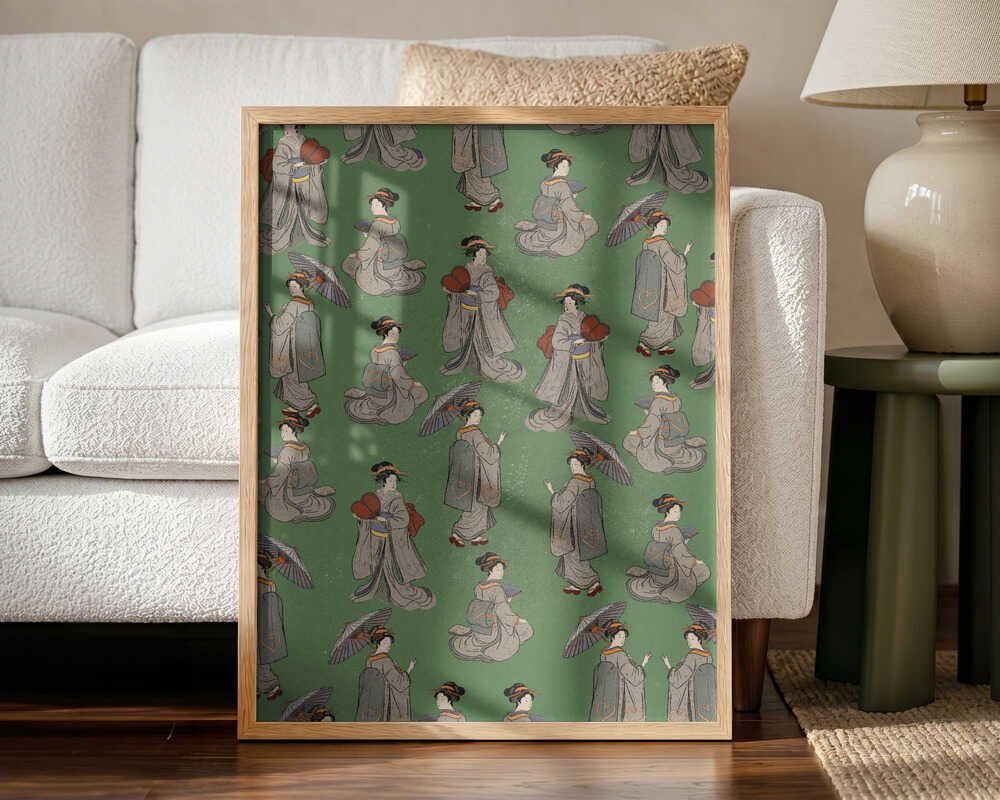 Japanese Kimono Pattern Art Print UK — Japanese Calm Wall Art — Living Room — Wall It All Prints