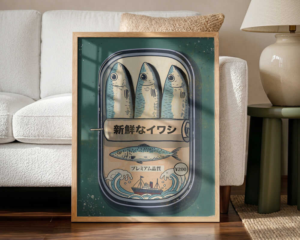 Vintage Japanese Sardines Art Print UK — Japanese Fresh Wall Art — Kitchen — Wall It All Prints