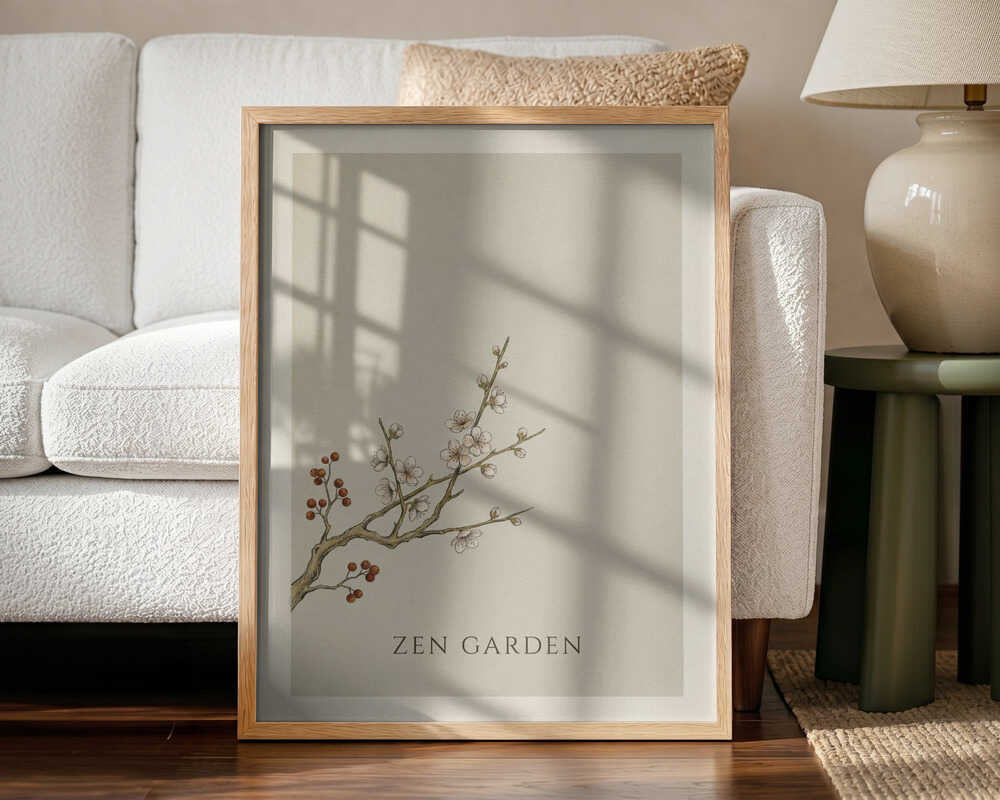 Zen Garden Blossoms Art Print UK — Japanese Calm Wall Art — Office — Wall It All Prints