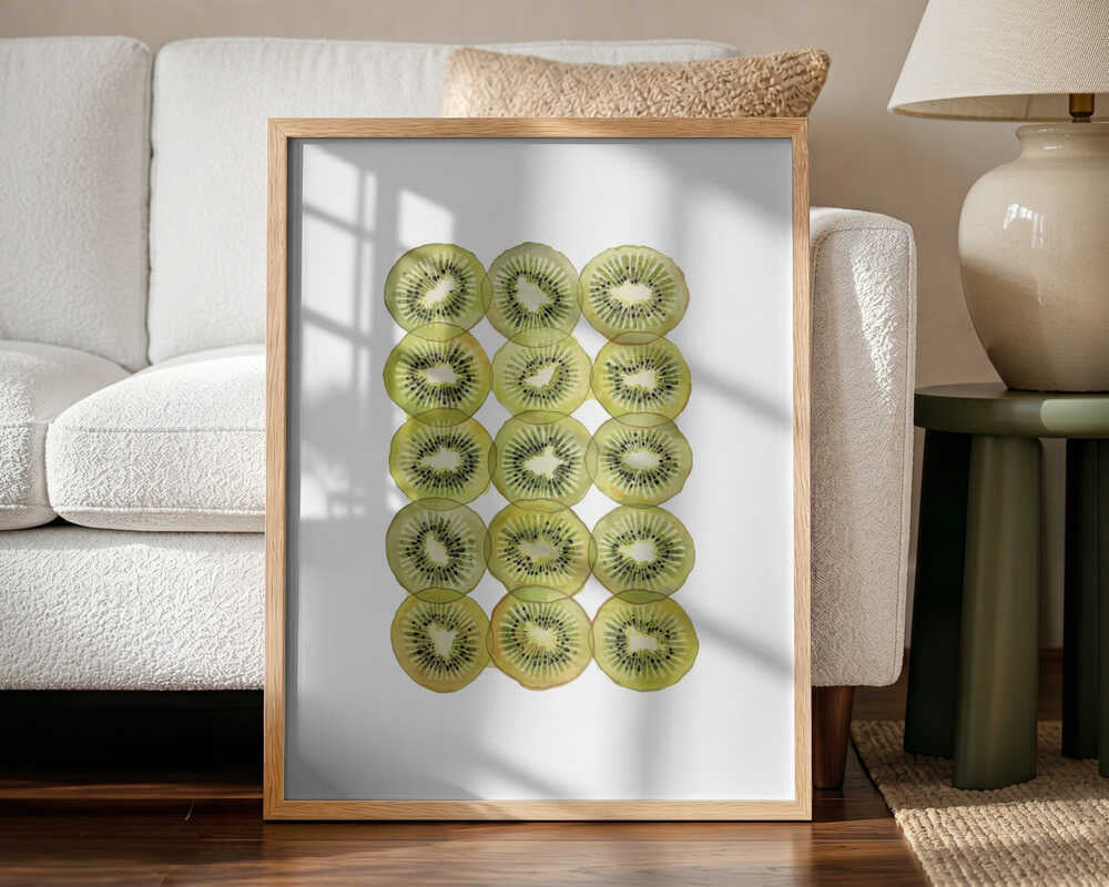 Fresh Kiwi Slices Art Print UK — Botanical Vibrant Wall Art — Kitchen — Wall It All Prints