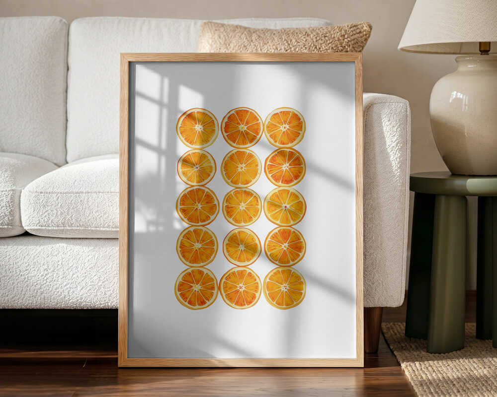 Vibrant Orange Slices Art Print UK — Food Vibrant Wall Art — Kitchen — Wall It All Prints